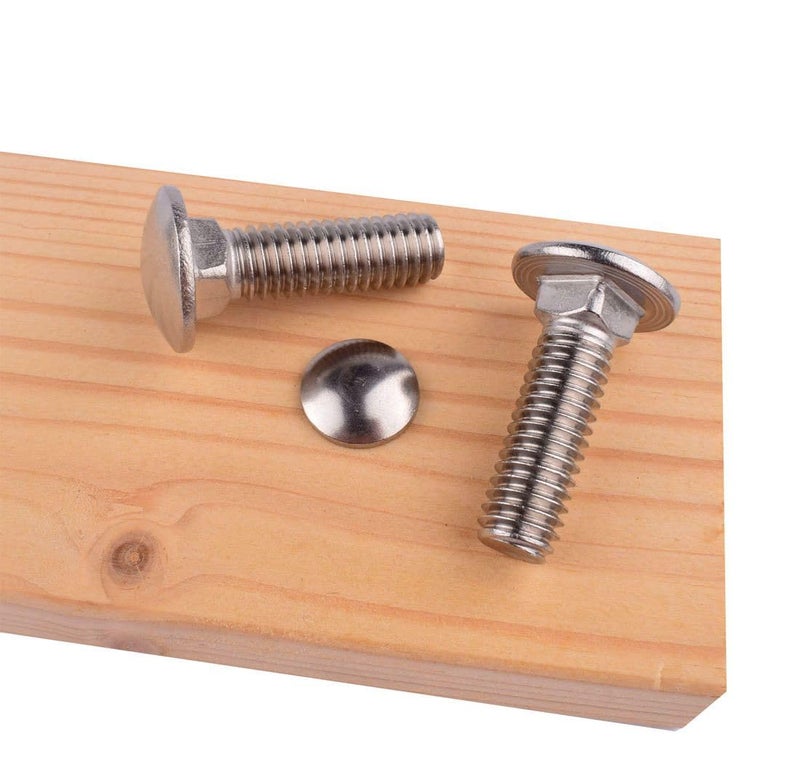 VAMUOEFL 1/2-13 x 2-1/2" Carriage Bolts Screws, 18-8 Stainless Steel 304, Round Head, Square Neck, UNC Fully Machine Coarse Threaded, 5Pcs - Image 3